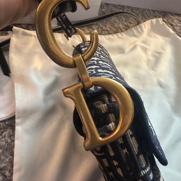 AUTHENTIC Christian Dior Oblique Saddle Bag – Blue Jacquard - Picture 8 of 16